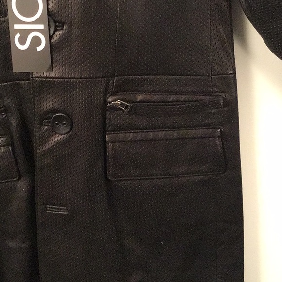 NWT Sicily men’s black real leather coat. Size medium. - Picture 3 of 6